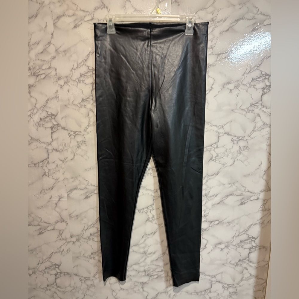 NEW Joie Women’s Black High Rise Faux Leather Slim Stretch Legging Size L